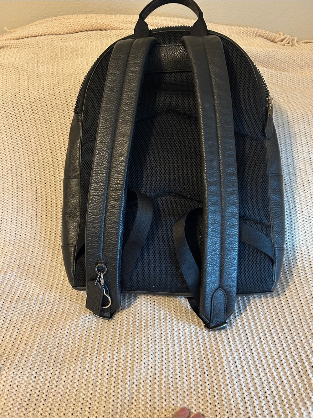 Coach Black Leather Backpack with Evil Queen Graphic and Purple Accents - Picture 6 of 7